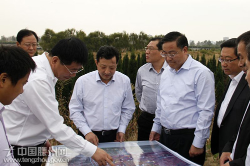 董沂峰远义彬等领导调研论证2014年滕州城建计划