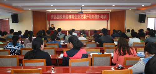 青县国税局组织营改增企业发票升级版培训