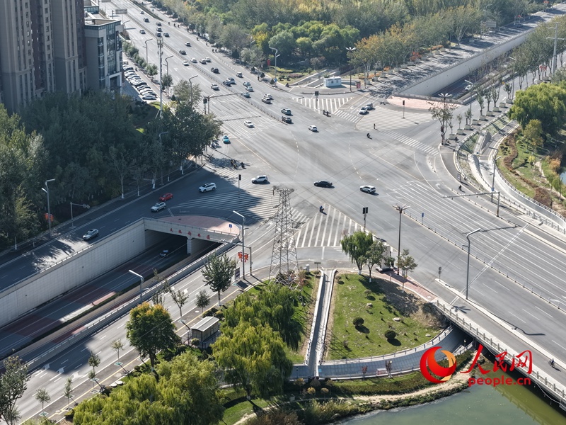 贺兰山路与民族街口口。人民网记者 梁宏鑫摄